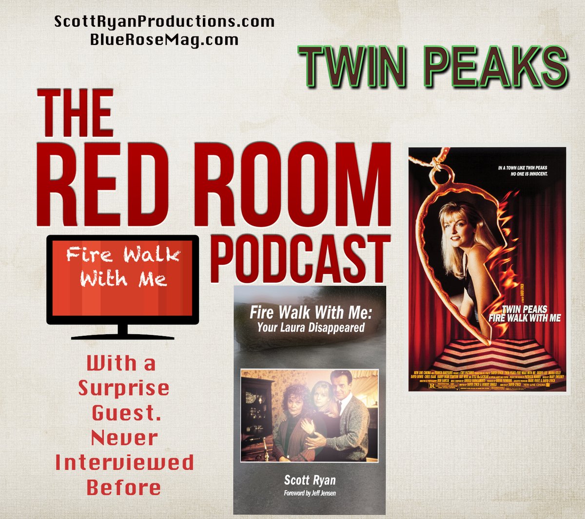 BlueRoseMag1's tweet photo. YOU Don't want to miss this podcast. I have interviewed a #TwinPeaks actor who has NEVER been interviewed before. Thanks to @samhowzit &amp; @dugpa for the assist. No spoilers. No Joke. A major discovery has been found.  Enjoy. 
#davidlynch #FWWM
https://t.co/KNaEcq9rOd https://t.co/6TT0Txjayy
