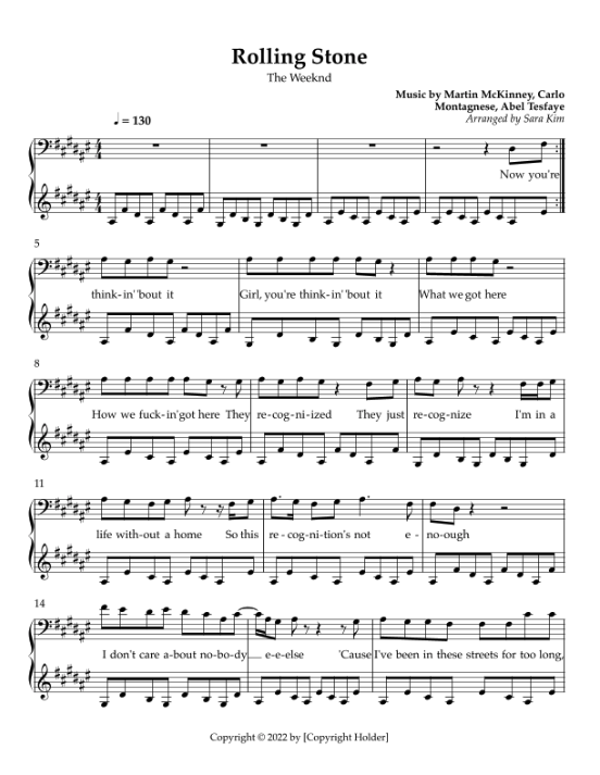 biopixie's tweet photo. Just finished transcribing @theweeknd's "Rolling Stone" from their album "Thursday": https://t.co/Lmrx8nGUMR @ILLANGELO https://t.co/dSBjBxjDUQ