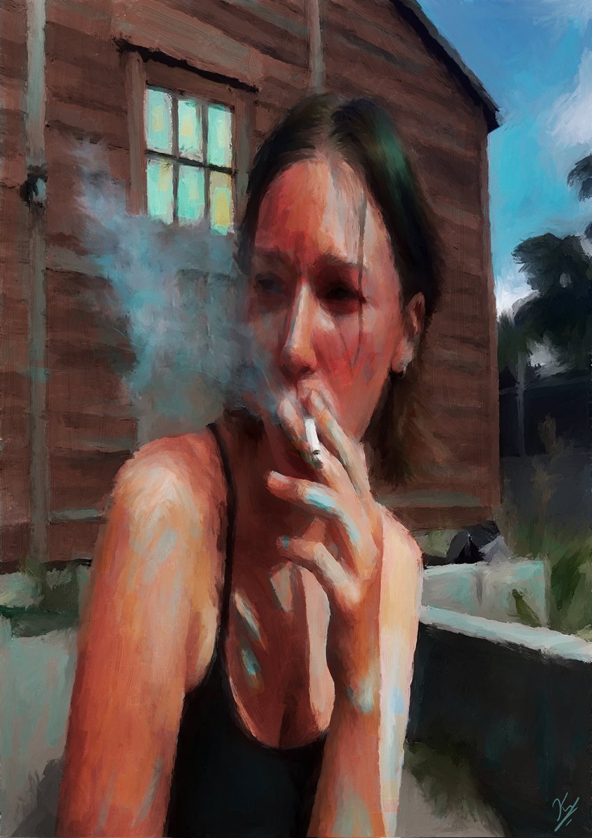 Finally made a painting after 2 months! This is also my first work since my father passed away. Getting to paint again seemed impossible, but here we are.

Any kind of support and love is appreciated 🖤

✨ Buy Now :  0.2 $ETH ✨
✨ Whatever Comes to Mind ✨

Link in comments ⬇️