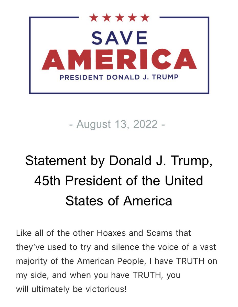 Statement by Donald J. Trump, 45th President of the United States of America