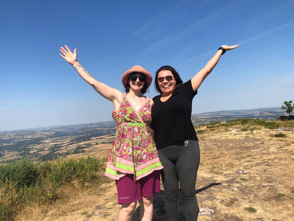 Fizzbw's tweet photo. My Australian cousin is visiting. We climbed a mountain. Lots of other stuff. She last came over 4+yrs ago, before my recovery from severe #ChronicPain - she’s amazed &amp; bemused! 

Life can change!!

#CurableApp #PainScienceEducation #DotheWork #LiveWellWithPain #LifeIsGood #Happy https://t.co/BlFHXC3k0Z