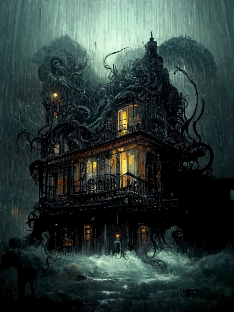 AiCursed's tweet photo. Downpour… The Creature moves sky and earth…

#Lovecraft #horror #darkart #Cthulhu #DarkFantasy #darkfiction https://t.co/xRzzgrDfl6