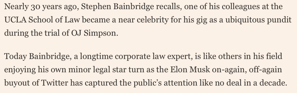 PrawfBainbridge's tweet photo. My thanks to @sindap for his @FT article highlighting the "work" @AnnMLipton @ProfEricTalley and I have been doing here on Twitter on #TwittervsElon But I must take exception to one minor point. I am not a self-described "nerd." More of a didact. https://t.co/HrHYWc3KjN https://t.co/ZWeMZLFLE2
