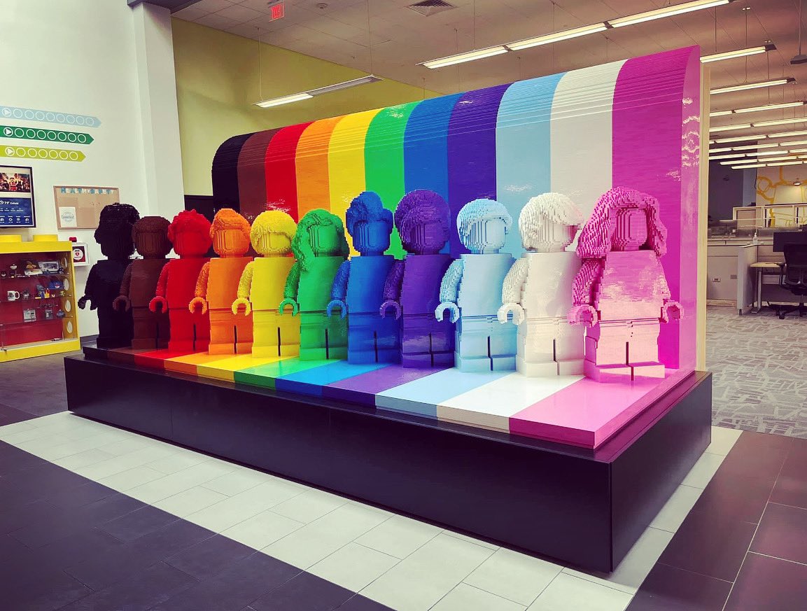 matthew__ashton's tweet photo. Wow! Check out this pic of the life-size build of our #Lego #EveryoneIsAwesome set displayed in our @LEGO_Group offices in Enfield #Connecticut !
#loveislove #pride #afol #gayfols #afols https://t.co/4bRPxyhiml