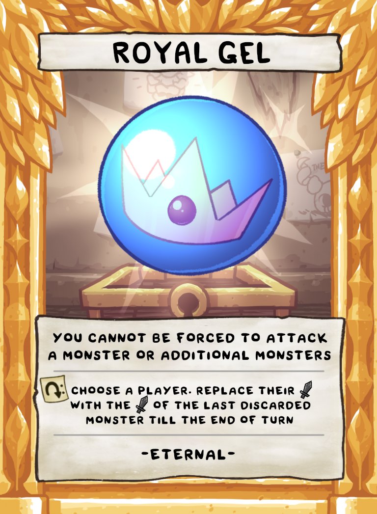 ArtNekuz's tweet photo. Made some custom #foursouls cards with my slime boy character.
I guess this would technically make it a crossover with Terraria... https://t.co/TqB7npTmHD