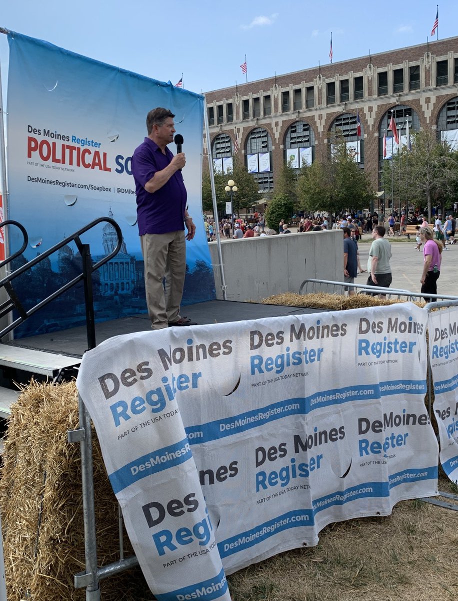 carolhunter's tweet photo. ⁦@JoelMiller4IA⁩ is on the ⁦@DMRegister⁩ Political Soapbox, a Democrat running for secretary of state. He’s challenging incumbent Republican Paul Pate, ⁦@PateforIowa⁩. Miller says his goal is to make voting easy. https://t.co/6Wp6ARf2L1