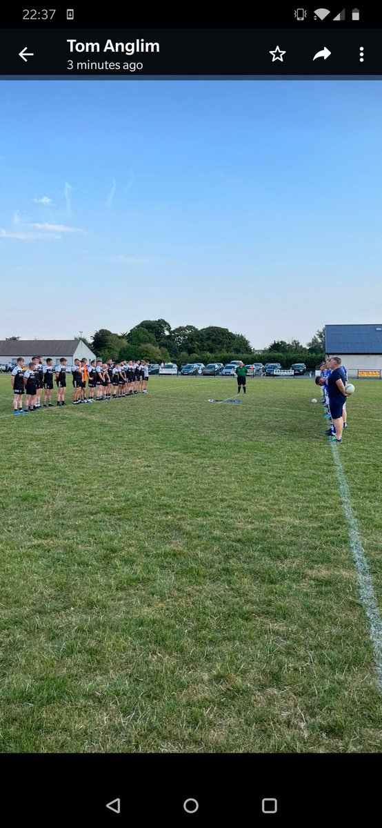 Fethard_GAA's tweet photo. County Intermediate Football Championship v @Jkbgaa this evening.

Before the game, both teams laying the number 11 jersey before a minute silence in memory of Dillon Quirkes tragic passing. https://t.co/7VmOMBUj4Z