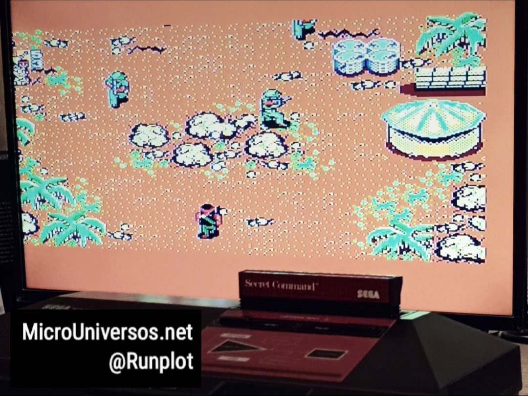 Runplot's tweet photo. Sesión de #Retrogaming con #SecretCommand en #SEGA #MasterSystem !!! 
Un Rambo?, Commando?
Pues claro!!!
#Retrogames #retrogamer #gaming https://t.co/V2hCJqyrJ8