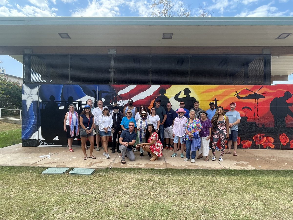 As President of the Imperial Beach Arts Bureau I am extremely proud of our work. Over 75% female muralists completing more than 30 murals. Today we unveiled our #Veteran themed mural by former <a href="/USMC/">U.S. Marines</a> <a href="/MariaMiaSalazar/">Maria L. Salazar</a> with a generous anonymous donation. #artmakescommunitiesbetter