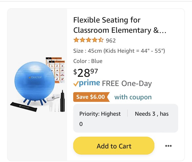 Hello? Is anyone out there? Can anyone see me? I need your support to  #clearthelist please. My first grade dual language learners need these ball chairs. amazon.com/hz/wishlist/ls…