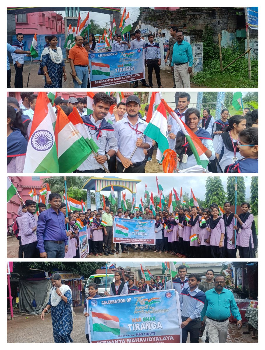 🇮🇳🇮🇳🇮🇳Jai Hind 🙏🇮🇳🇮🇳🇮🇳

Mass campaigning on #HarGharTiranga as the part of 75th #AzadikaAmritMahotsav by +3 NSS Units of Seemanta Mahavidyalaya jharphokaria Mayurbhanj 

#Nssodisha
#NssIndia
#NSS_Seemanta_Mahavidyalaya 
 
#TirangaYatra #IconicWeekCelebrations