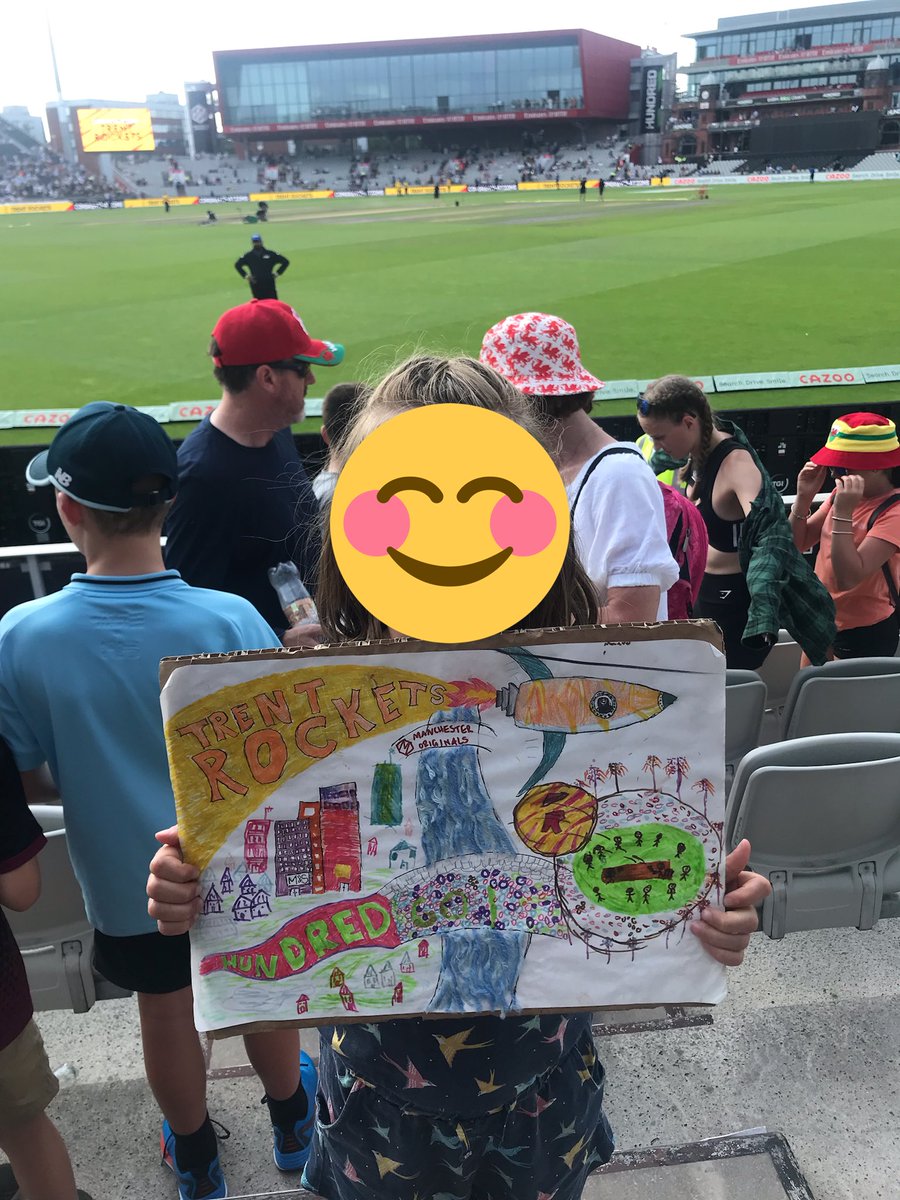 Thanks @ian_cockbain and the rest of the Trent Rockets for signing my daughters’ poster at the Hundred match today. She finished drawing it at the match and you were very kind with her and she was delighted 😀 #TheHundred #TrentRockets #ManchesterOriginals