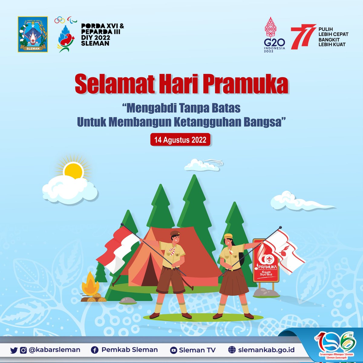 kabarsleman's tweet photo. #Slemanis. Sudah 61 th gerakan pramuka hadir di Indonesia sert tidak terhitung banyaknya anak² hebat yg lahir dari kegiatan gerakan pramuka.

“MENGABDI TANPA BATAS UNTUK MEMBANGUN KETANGGUHAN BANGSA”

#haripramuka
#pramuka
#haripramuka61
#pramukaistimewa
#KwardaDIY https://t.co/HC0bpyE8eP