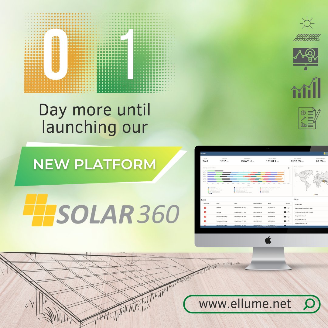 ellumesolar's tweet photo. Ellume 360 leading in technology solutions to manage, monitor, and control solar PV utility scale and C&amp;I rooftop projects.

https://t.co/B0nR1Sn1yO
#AzadiKaAmritMahotsav #HarGharTiranga
#RenewableEnergy #solarrooftop 
#cloudmonitoringsystem #centrailisedmonitoring
1/3 https://t.co/inOtjQvujn