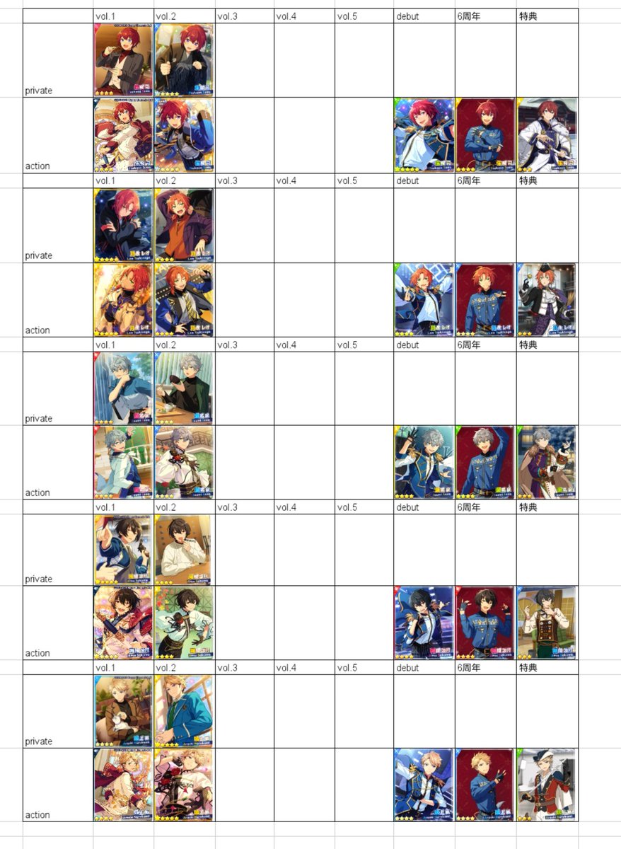 あんスタ ぱしゃっつ 絵柄一覧 終わりました！！！