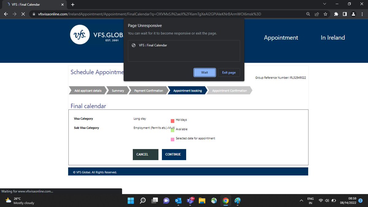 himsaini's tweet photo. @vfsglobalcare @VFSGlobal I tried steps mentioned but same error. Even tried from another laptop. Attached screenshots https://t.co/CB8nZBvlCe