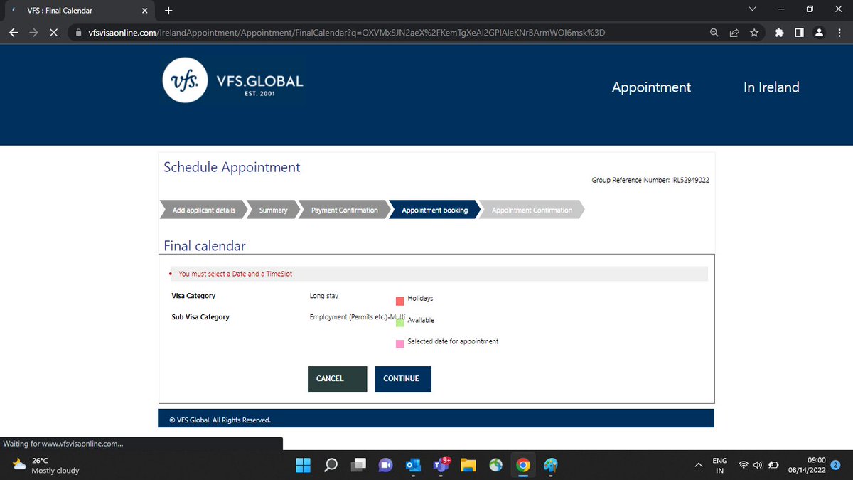 himsaini's tweet photo. @vfsglobalcare @VFSGlobal I tried steps mentioned but same error. Even tried from another laptop. Attached screenshots https://t.co/CB8nZBvlCe