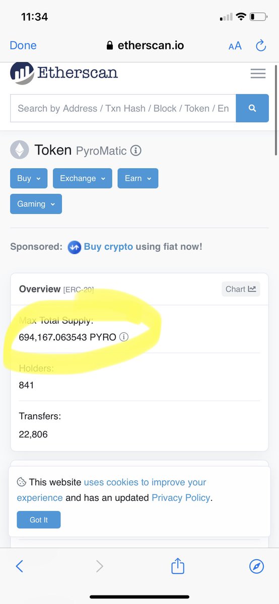 Brownone_eth's tweet photo. @ey_pablo Patience and $PYRO. $PYRO Supply continues to burn off the blockchain. Ever reducing supply. The price to buy $PYRO tomorrow will cost more than it cost to buy the same amount of $PYRO today. This is the beauty of the contract. See how much a max bag of $PYRO costs now. 👇👇 https://t.co/WS2UF2m7h7