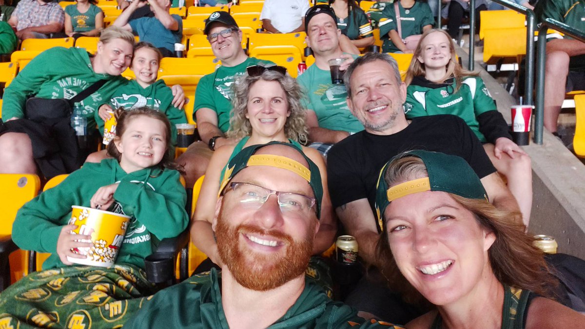 Sea of green (and gold).
<a href="/CFL/">CFL</a> <a href="/GoElks/">Edmonton Elks</a> <a href="/sskroughriders/">Saskatchewan Roughriders</a> <a href="/CFLonTSN/">CFL on TSN</a>

#yeg #GoElks #BRINGIT #prairies #cfl #CFLGameday #goodsports #Canada