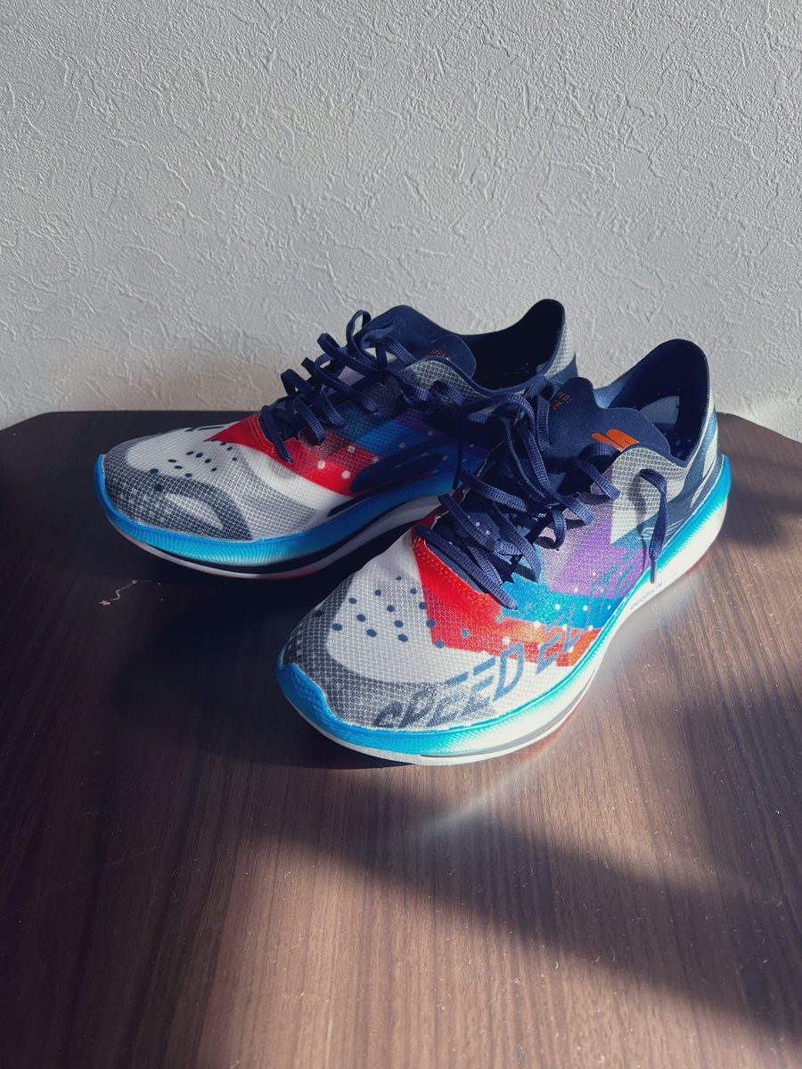 okugaki1's tweet photo. トラックレース用に購入。
初のカーボンシューズ。
キロ3くらいのペースでめっちゃ走りやすい。
これで連戦乗り切りたい。

 #SKECHERS
 #skechers  #speedelite https://t.co/GbdPnQv3zs