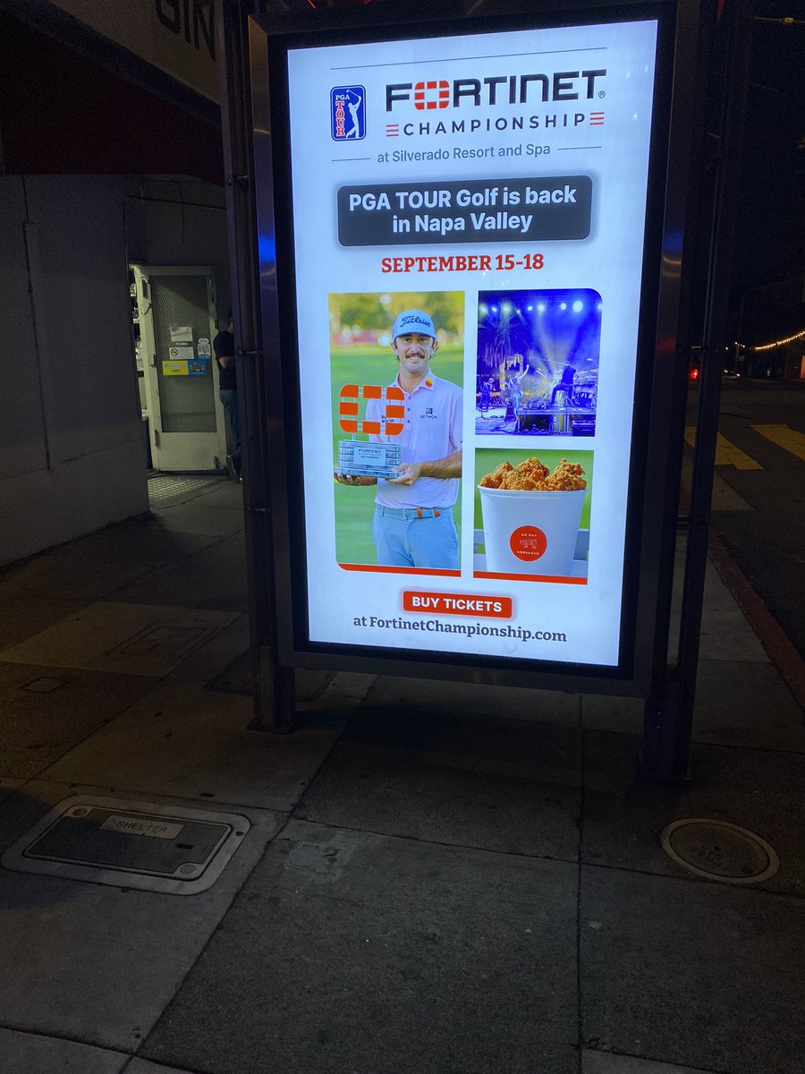 lewishower's tweet photo. @maxhoma23 loving the bus stop ads in SF…will the fried chicken help you defend?!?! It so I’ll buy ya a bucket every day! https://t.co/vZWTtDxn9S