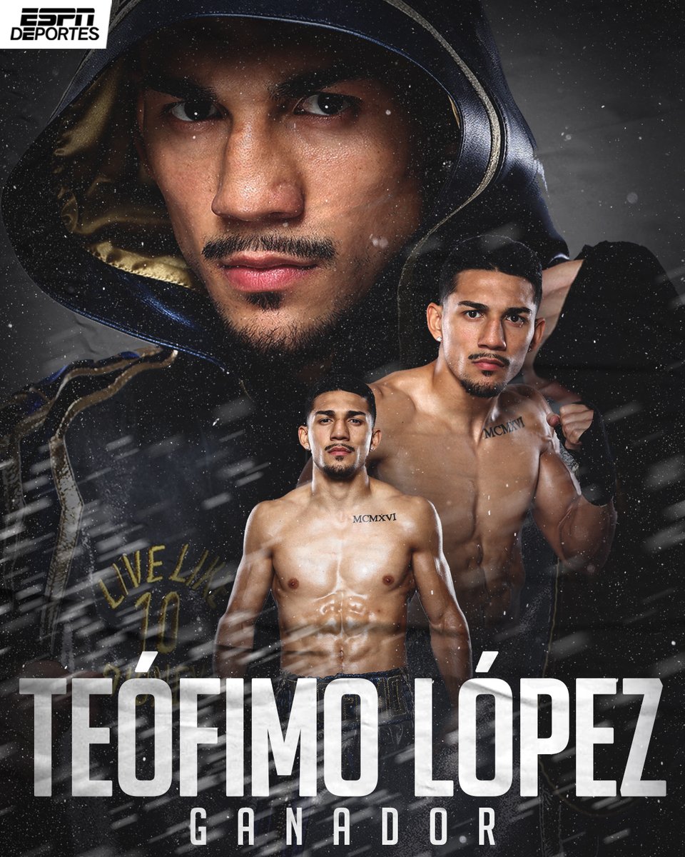 ESPNDeportes's tweet photo. Ha vuelto 🔥 

@TeofimoLopez viene a recuperar la corona. 👑 Ganador por nocaut técnico. 

#LopezCampa https://t.co/i8GOkAKWKG