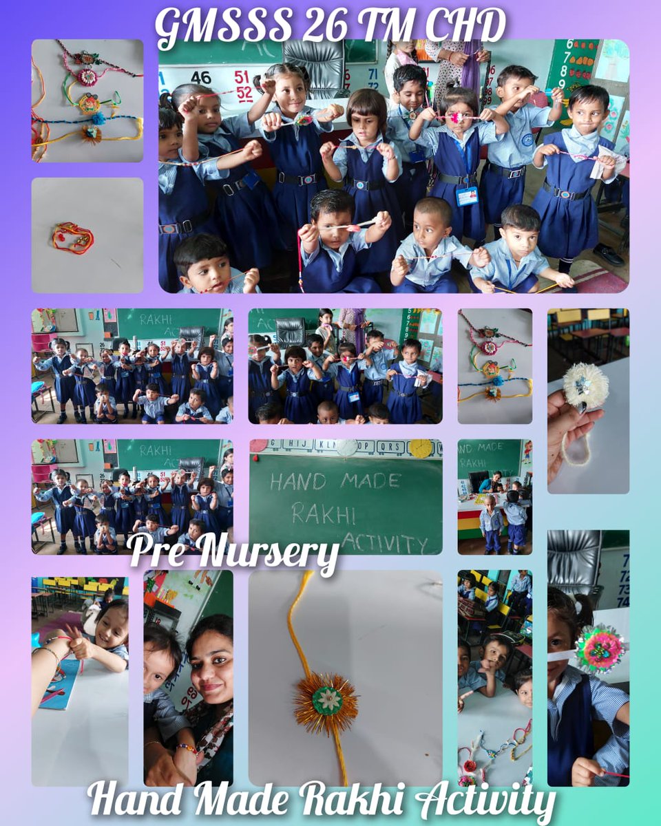 gmsss26tmchd's tweet photo. #rakshabandhan2022
#FLN
#learningthroughactivities
#Rakhi_Making activity
#learningeveryday
Rakhi making activity by Nursey & Pre nursery students on 10/08/2022
@ChdGovtSchools @ncert @EduMinOfIndia @EBSB_Edumin https://t.co/hNtuB1Lor2