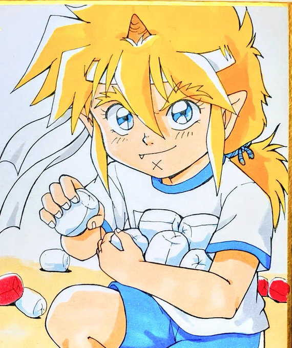 #お前の絵柄に絶対合うのに何で描かないのってキャラをフォロワーさんが教えてくれるうふふきすいさんとはるたけさんにビンジョー参考にワタル絵ペタリこんな絵柄です 