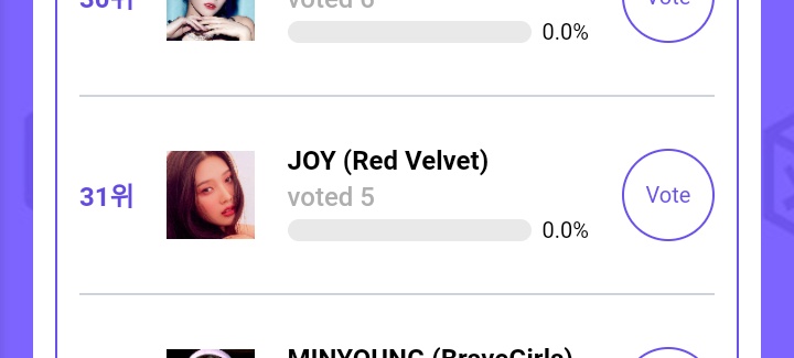 rvplaylists's tweet photo. holaa, por favor voten por joy, está casi en último lugar, solo se registran con su cuenta de fb o google y ya pueden votar 1 vez al día, se pueden crear las cuentas que sean!!!

https://t.co/0E5Au55coq https://t.co/rvM1dqcmHT