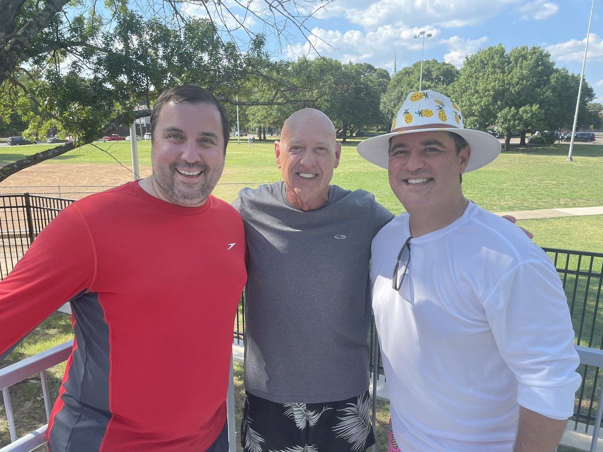 JeffKitner's tweet photo. The #SlideChallenge continued today with Dallas legend and former @DallasParkRec board member and @KatyTrail President Wayne Smith accepting the challenge! https://t.co/dHsFtuZUGs