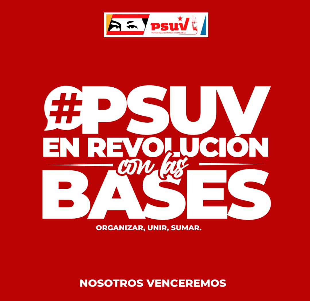 ¡ORGANIZAR, UNIR, SUMAR! 🇻🇪 ✊

Viva el glorioso <a href="/PartidoPSUV/">PSUV</a>.