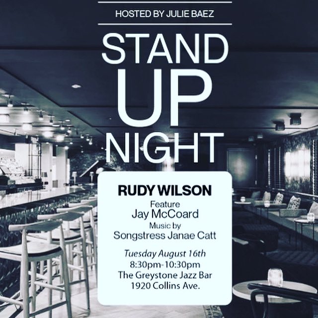 janaecatt's tweet photo. This Tuesday Night!!! A night of comedy, music and fun  at Hotel Greystone Miami 1920 Collins Ave, Miami Beach…. Come chuckle with us!
#Comedy #music #livemusic #nightlife #miamibeach #Miami #miaminightlife #southbeach #sobe #laughs #justforlaughs #everyTuesday https://t.co/xedSuHbple