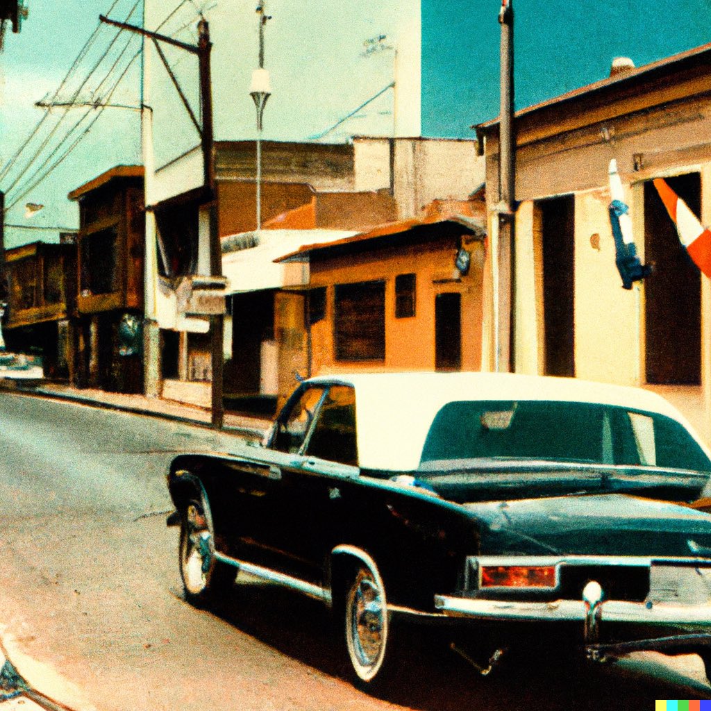 bootbeep's tweet photo. #DALLE #Venezuela

“A car parked on a street in Maracaibo city in 1970, high definition, photorealistic.” https://t.co/V1TjtgMLgU