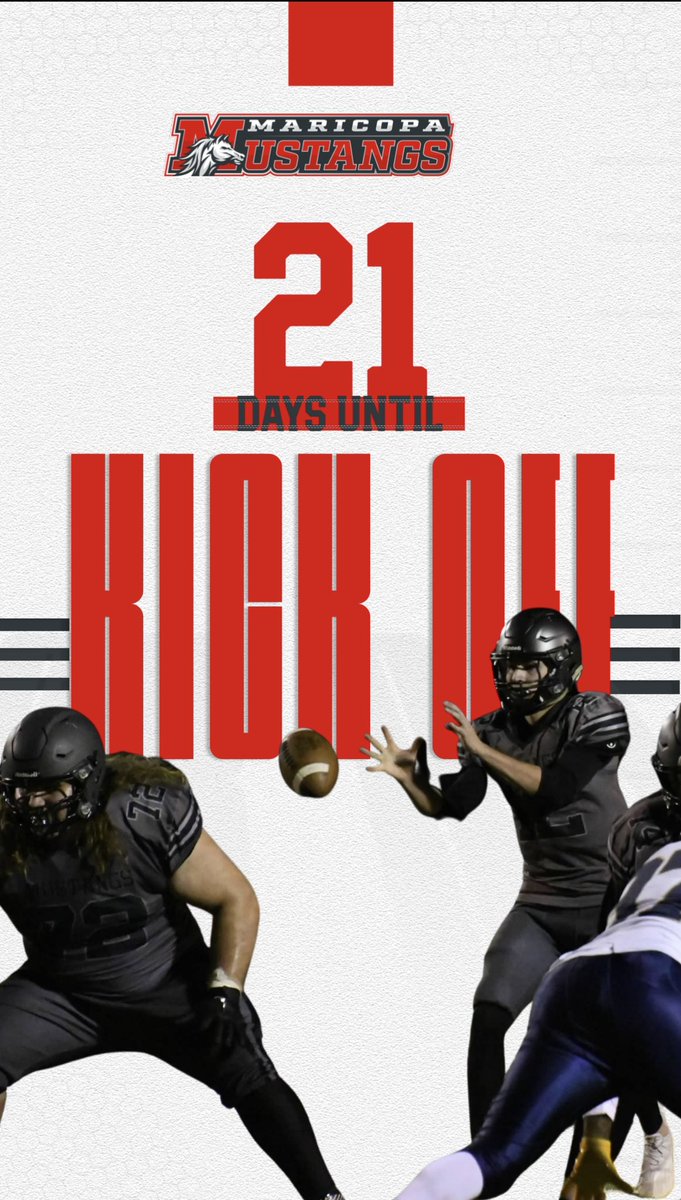 MaricopaMustang's tweet photo. ⏰ 🏈 😈 

#LetsRide #StangGang #BetOnU https://t.co/DyYjmRqNdp
