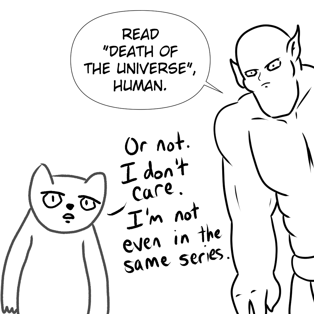 Tobyoedraws's tweet photo. characters from "I don't want to leave my room" and "Death of the Universe"

is...this...anything?

#oc #webtoon #webtoons #tapas #comics https://t.co/5yaKmw2OQL