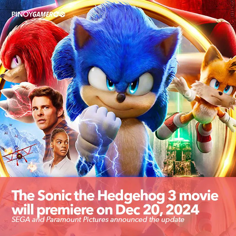 The Sonic the Hedgehog 3 movie will premiere on Dec 20, 2024 #sonic #sega #pinoygamer https://t.co/0qxUtpRAO1