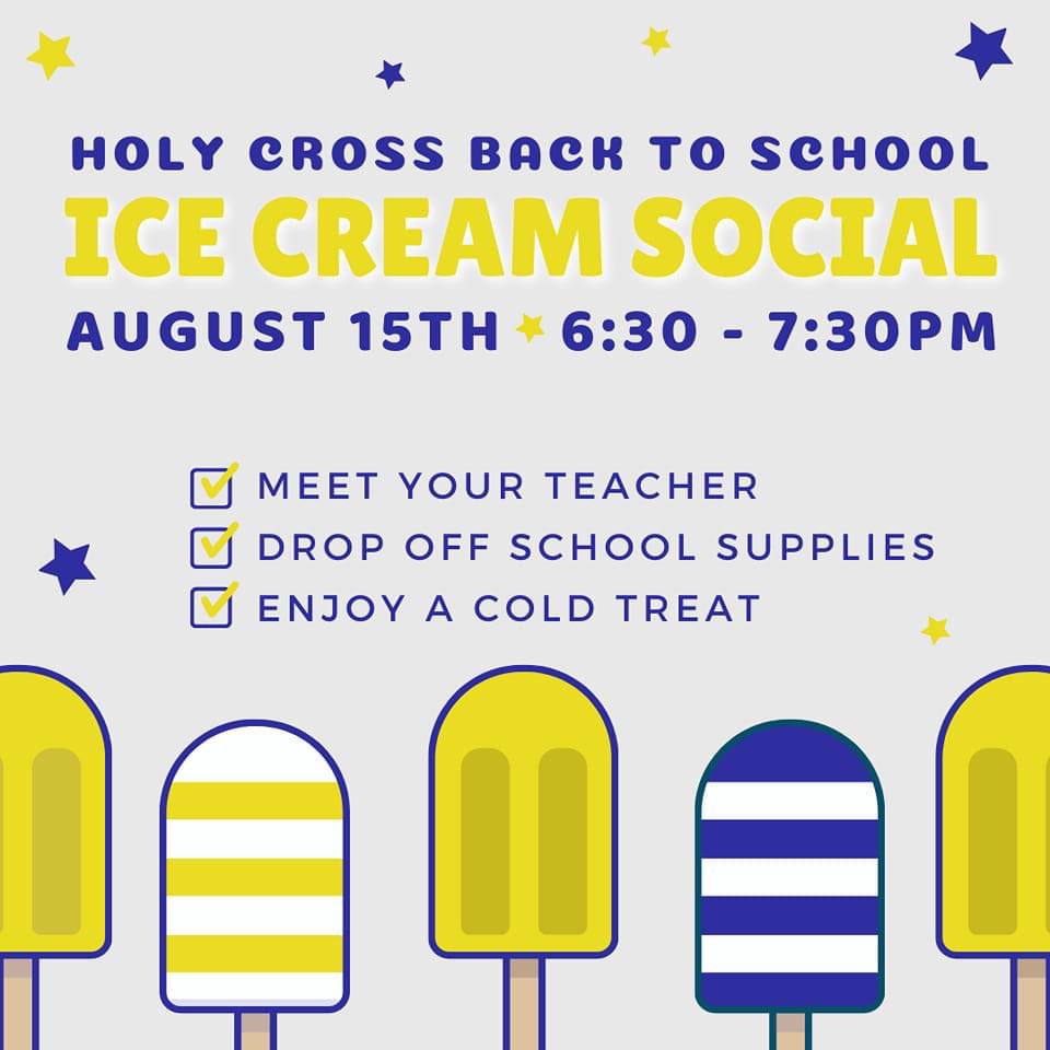 HolyCrossOP's tweet photo. Come chill out with us Monday! We're kicking off the school year with a cold treat &amp; meet and greet. #icecreamsocial #holycrossOP https://t.co/Hkuwucu2AB