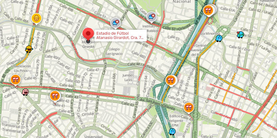 movilidad_med's tweet photo. (19:13) @WazeCo| Visualiza la #MovilidadMedellín a esta hora en el sector del Estadio Atanasio Girardot, por motivo del Súper Concierto Feria de las Flores, evento que se llevará a cabo desde la 5:00 p.m. hasta las 3:00 a.m.
#ReporteWaze
#CITRA https://t.co/Bu3rGTXQGh