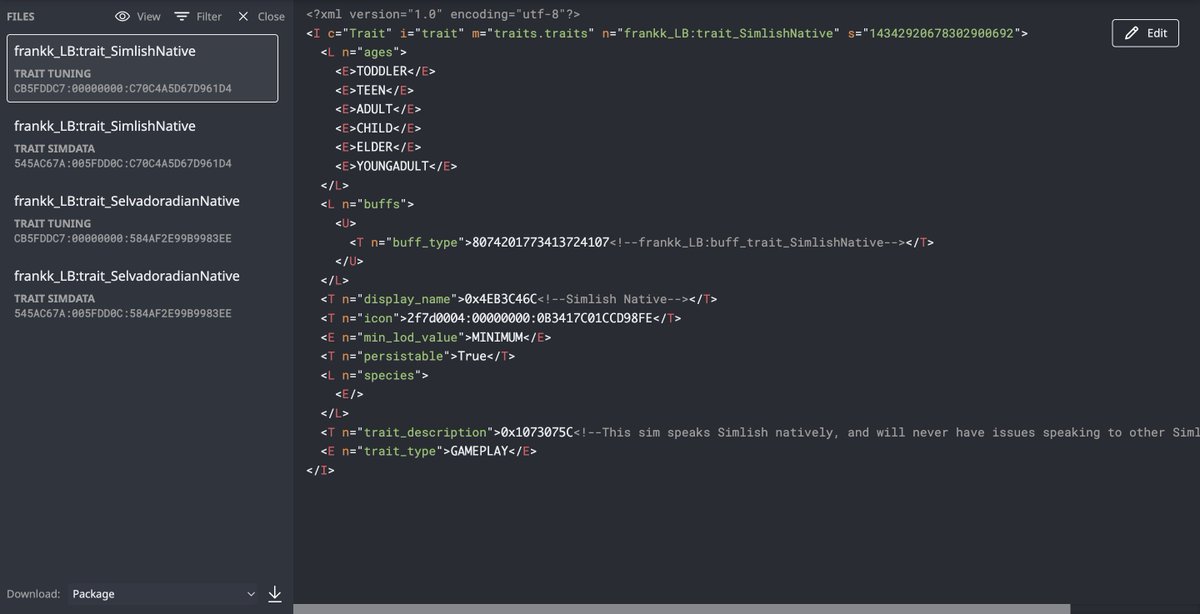 simstoolkit's tweet image. S4TK has a new web tool: a tuning generator. This is a temporary solution while the *actual* tuning/SimData is being worked on. You can find it here: pkg.sims4toolkit.com/#/generate