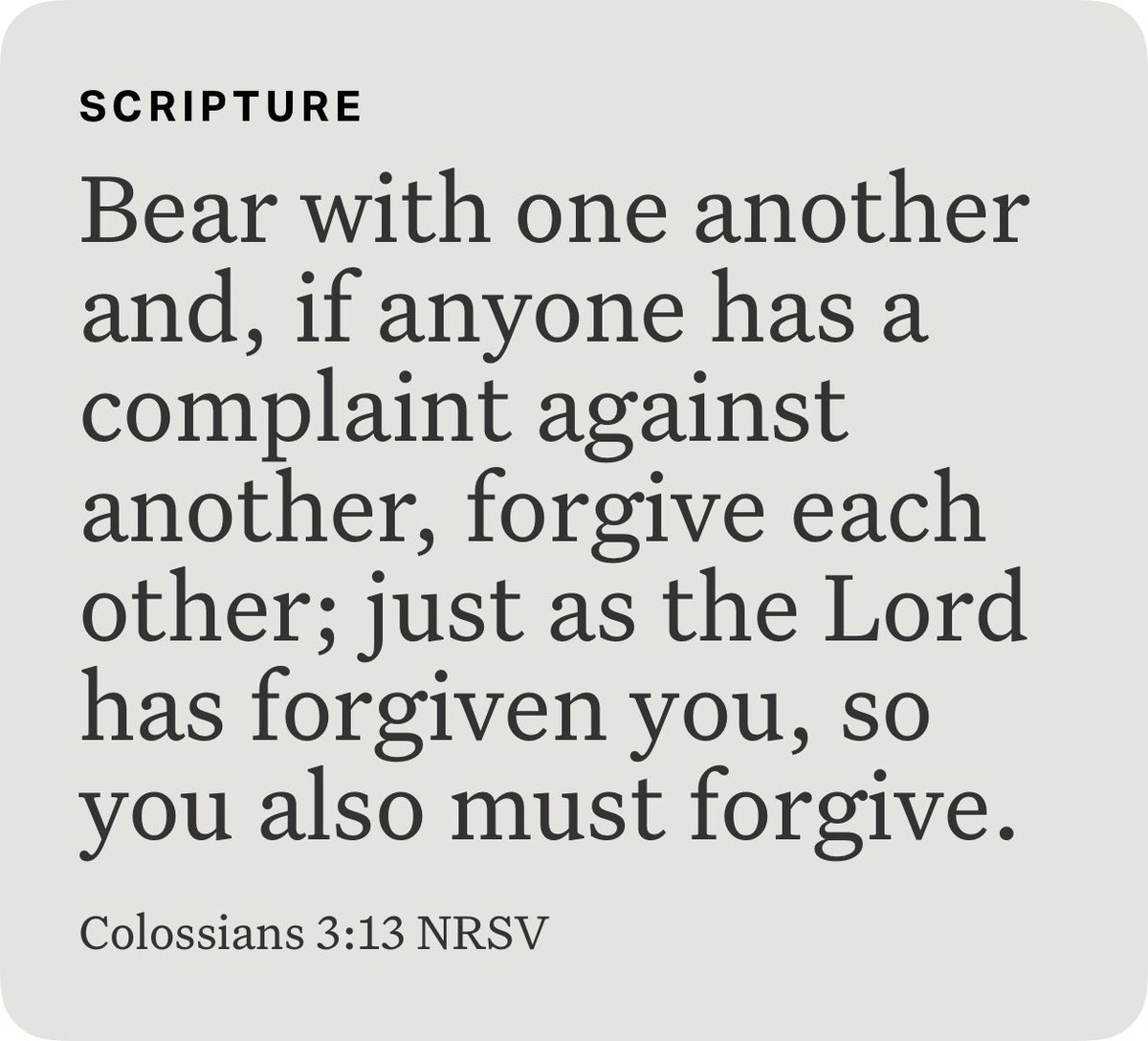 sbclay's tweet photo. Colossians 3:13 NIV https://t.co/UphwWXPCrs https://t.co/b2oRFELAnb