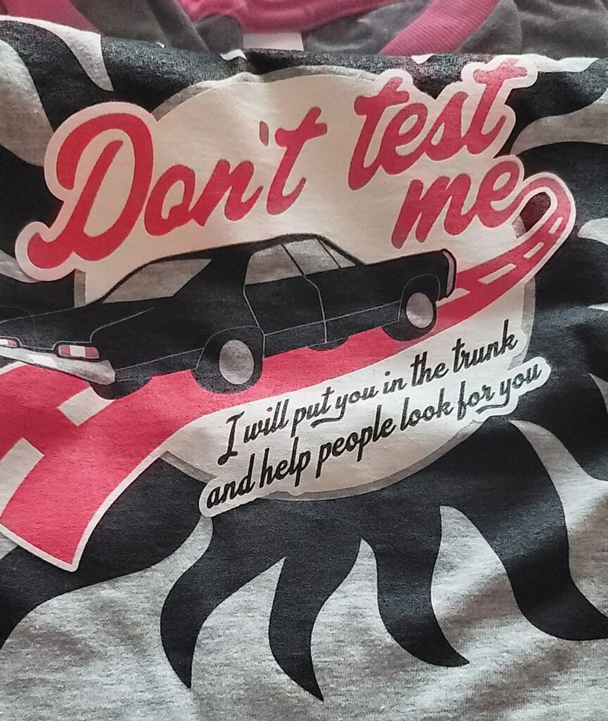 NatalieHilverda's tweet photo. I finally received my new @samsmithgrams shirts from @shopstands! "Don't test me" tee and raglan 💗🖤🤍
These were on sale with proceeds going to @abortionfunds to help women fight for our reproductive rights.
For those who know me well, I LOVED the TV … https://t.co/Ckm8yxSjPl https://t.co/lkl0TiJU5V