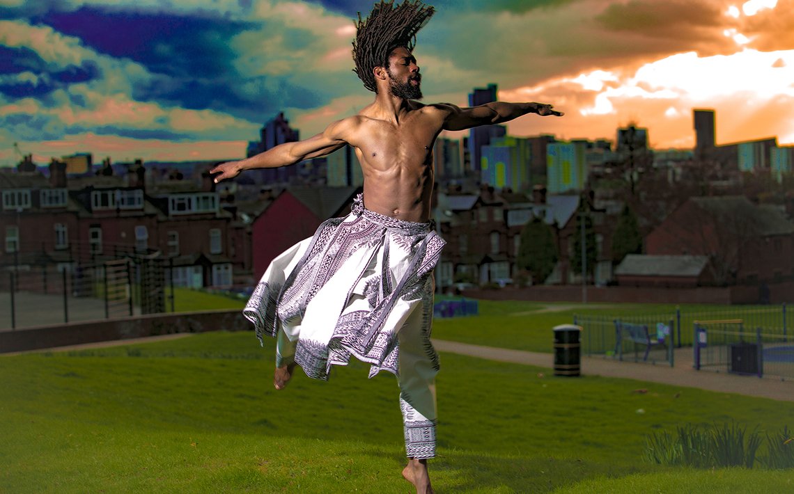 DonaldHutera's tweet photo. How warm, engaging, non-didactic & dynamically confident in his body Akeim Toussaint Buck is in his @edintfest solo #windowsofdisplacement... https://t.co/tE2hMlYsIL