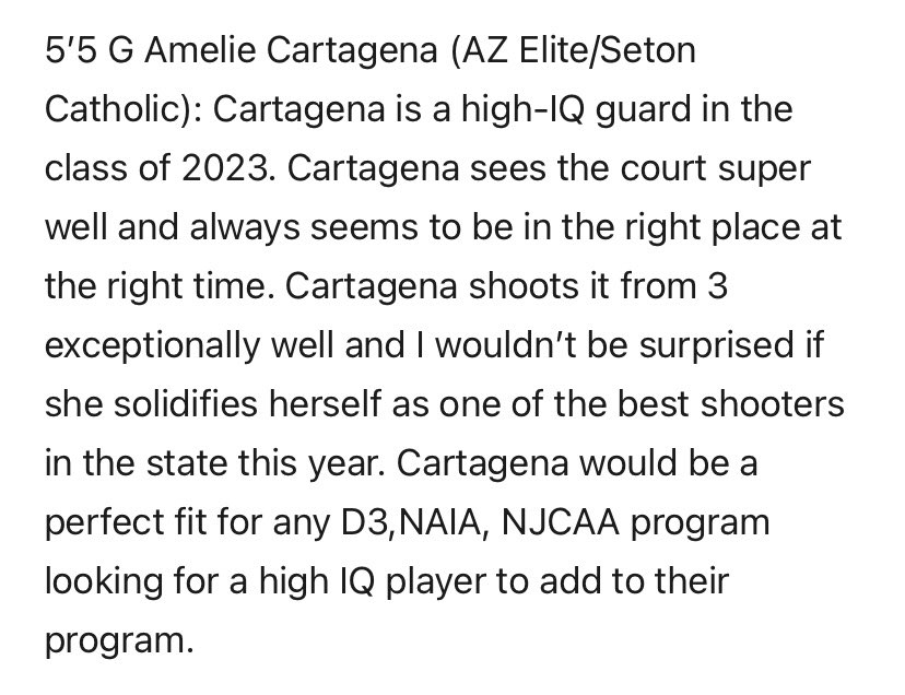 Huge thank you to @PrepHoopsZay for the kind words about Babygirl in his write up on 2023 ballers! She’s getting ready for a memorable Senior season with <a href="/SCPGBB/">Karen Self</a> and her Seton teammates! Extra props for correct spelling 😂