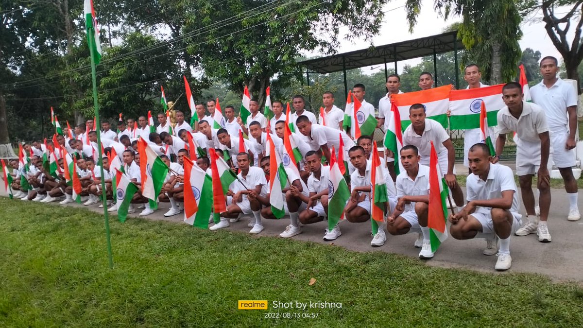 roktim_baruah's tweet photo. Mare hath me tiranga,11th APBN Dergaon
#AzadiKaAmritMahotsav
#HarGharTiranga
#HarGharTirangaAssam
@PMOIndia
@HMOIndia
@MinOfCultureGoI
@CMOfficeAssam
@himantabiswa
@DGPAssamPolice
@assampolice
@commandant11th1 https://t.co/GISCArQAxe