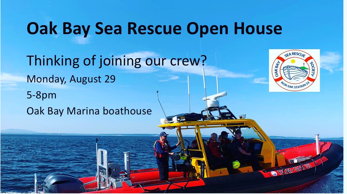 RCMSAR Station Oak Bay is actively recruiting new members to support our mission of keeping people safe in the waters around Oak Bay &amp; Saanich. Join us as a crew member and receive world class training in boat handling and marine safety.

Find out more at: obsr.ca