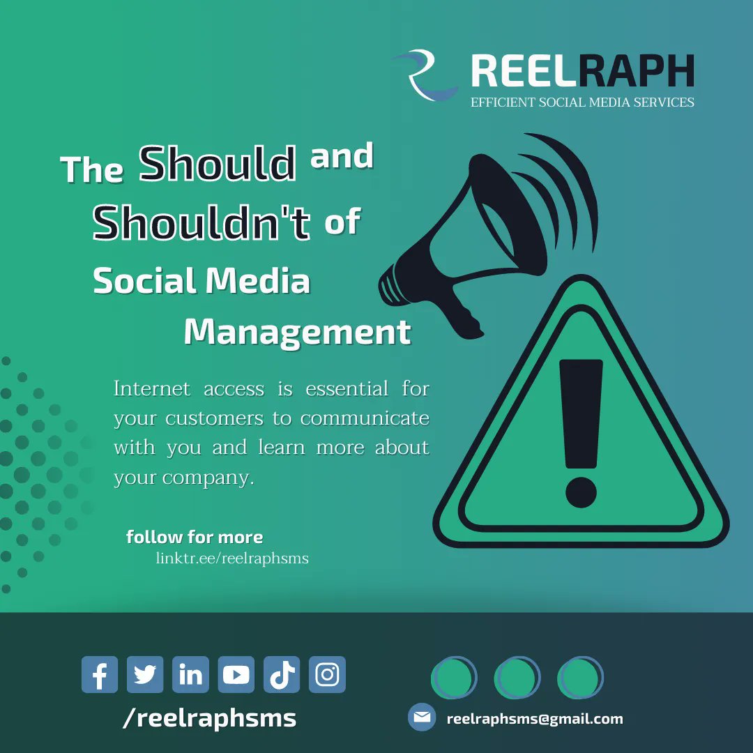 reelraphsms's tweet photo. Learn more about your audience and what they are saying about your company. Here are some things you should and shouldn't do:😎

 Learn More: https://t.co/ELPWYNMSra

#reelraphsocialmediaservices #socialmediamanagement #socialmediadosanddonts https://t.co/R3QBCYUr9A
