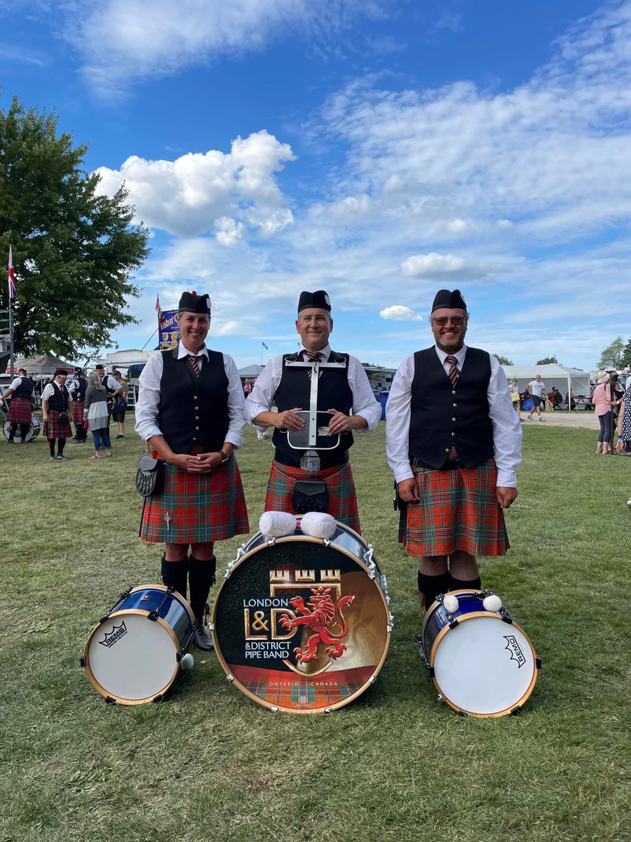ChrisJBur's tweet photo. What a great finish to our competitive pipe band season finishing a 3rd with our band and Team members Chris Burton and Sheri Iaconis winning best Mid Section at the Fergus Highland games! #pipebands #basssection #midsection #drummers #teamwork @FergusScotFest https://t.co/3V3ZUlUk5k