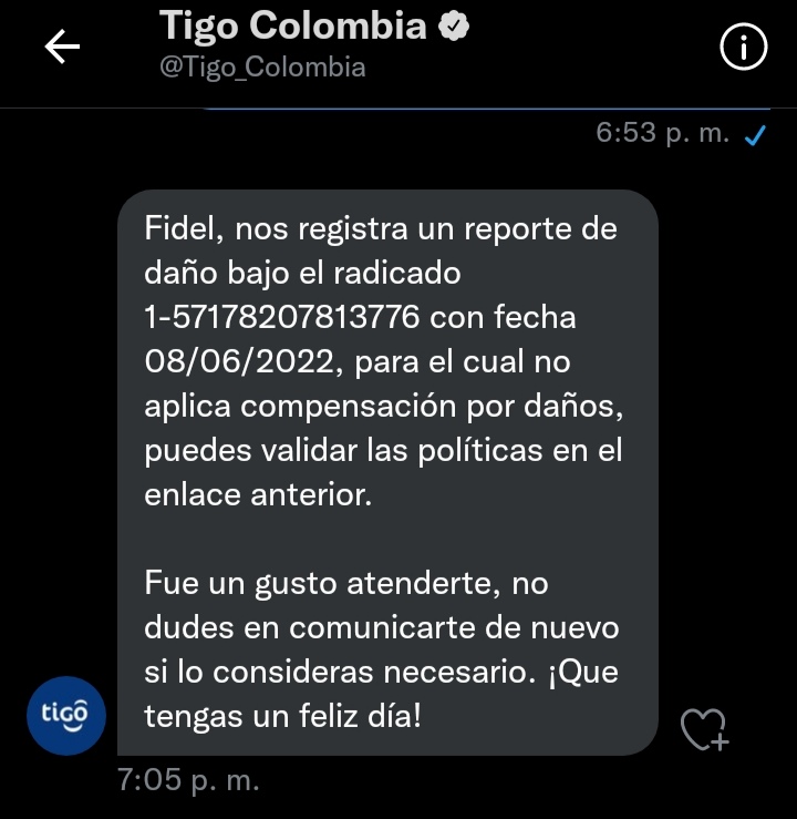 Fidelgo1227's tweet photo. @Tigo_Colombia @sicsuper Ya lo hice y su respuesta no fue muy positiva... https://t.co/jvaqveGH38