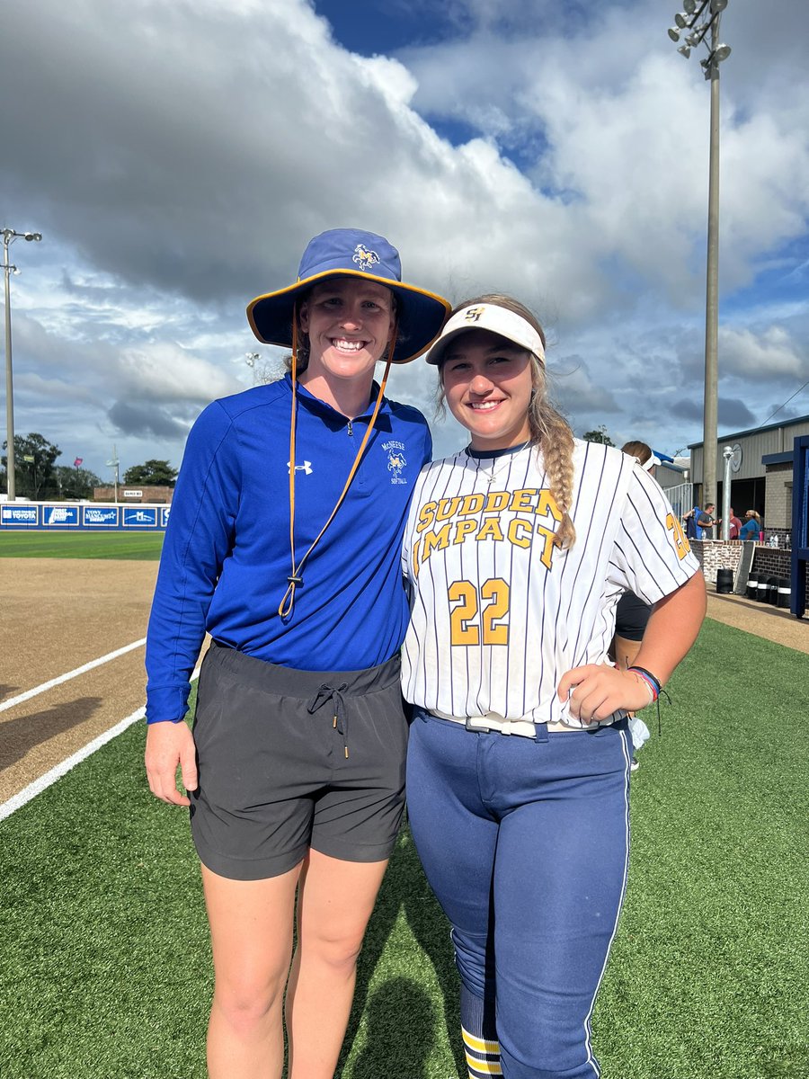 Had a great camp today <a href="/McNeeseSoftball/">McNeese Softball</a>! Learned so many new drills to help me in all parts of my softball game! I will continue to live my days 200 feet at a time! Thank you <a href="/jlandreneau/">James Landreneau</a> , @ShellieLandry, and Coach Cori for having me out today! <a href="/bh_softball/">Barbers Hill HS Softball</a> <a href="/sifastpitch/">Texas Sudden Impact</a> #gopokes