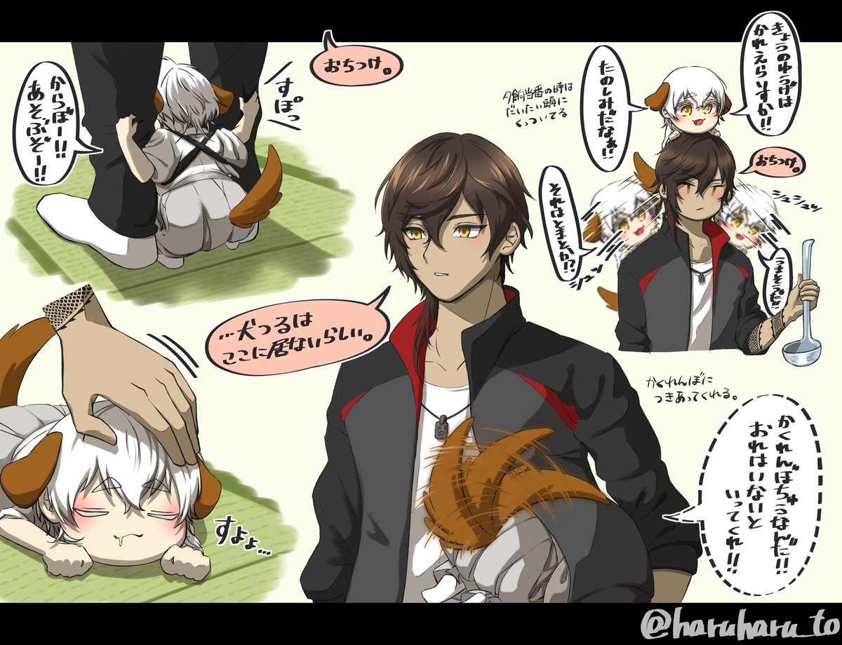 犬とは無条件に馴れ合ってしまう大倶利伽羅くん。 
